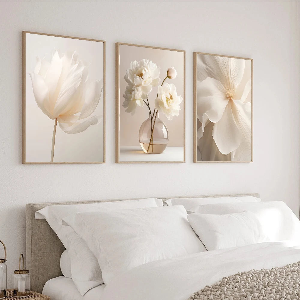The three peony designs side by side