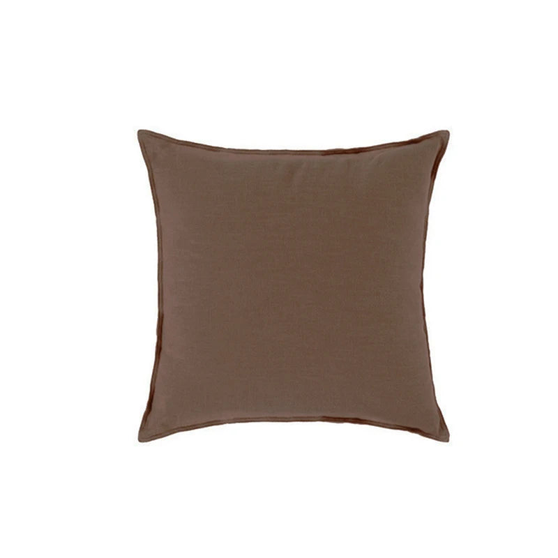 Coffee cotton and ramie cushion cover