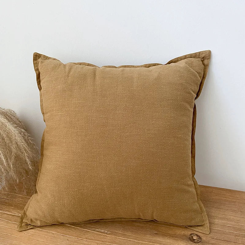 Ginger cotton and ramie cushion cover